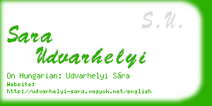 sara udvarhelyi business card